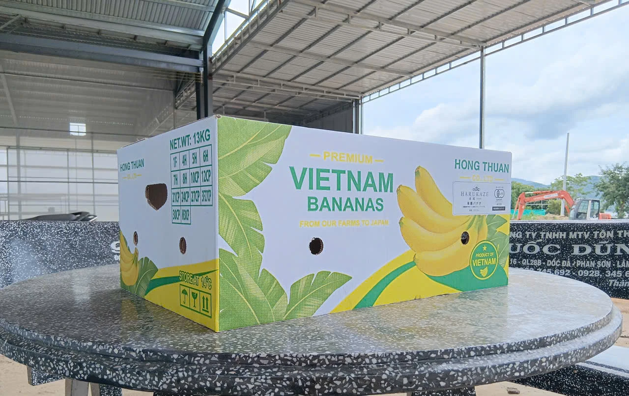 ベトナム産バナナの出荷用箱